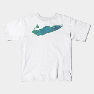 Lake Erie Topographical Map Kids T-Shirt